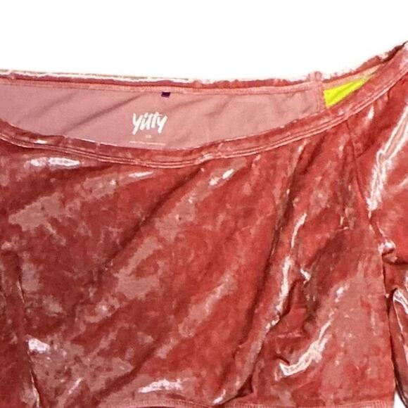 Yitty Plus Size 3X Pink Velvet Stretchy Long Sleeve Cropped Top Soft Luxe - Picture 6 of 9